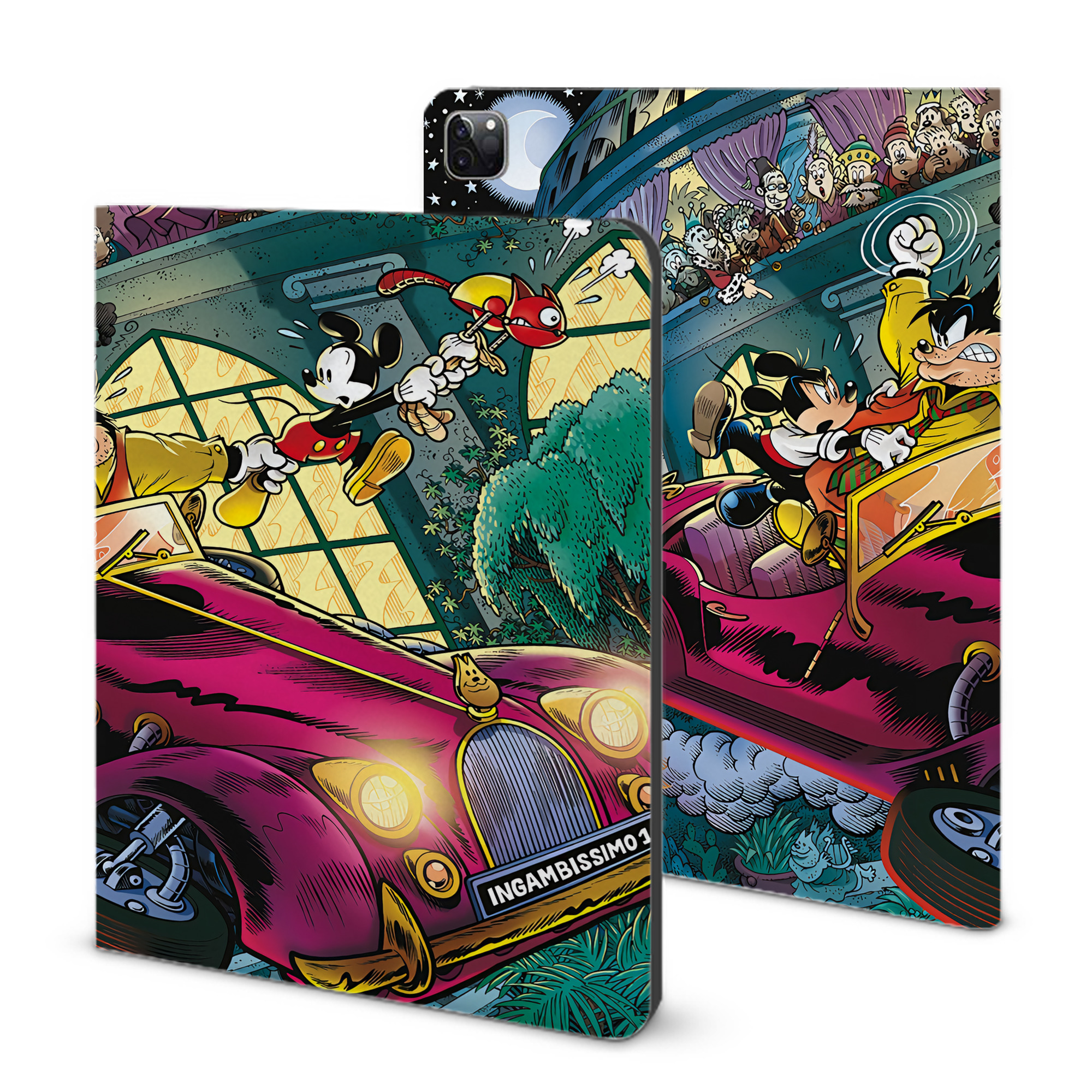 （画像用） ミッキーマウス Mickey Mouse IPad ケース ブック型 PUレザー TPU 耐衝撃 軽量 薄型 ペン収納なし 全面保護 IPad 各モデル対応